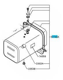 FUEL TANK W/CAP 52GAL D-SHAPE