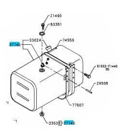 FUEL TANK ASSY W/CAP 95GAL ALM