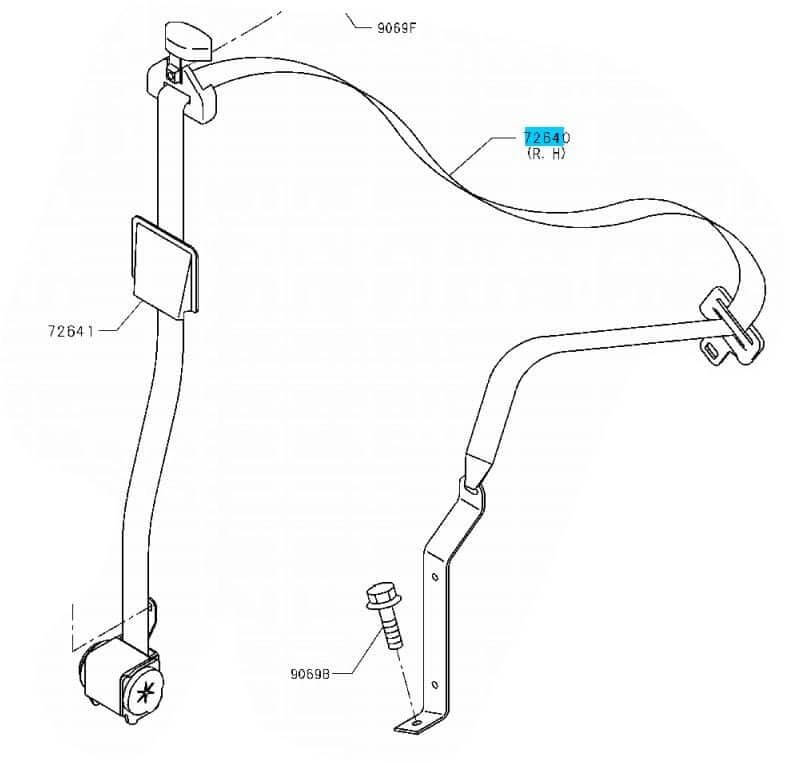 BELT ASSY FR SEAT 3 POINT - Image 2