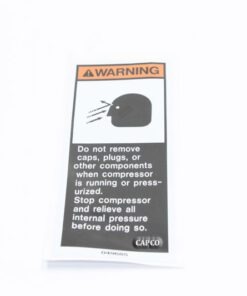 049685 Genuine Part by SULLAIR (R) SIGN, WARNING-COMP OIL FIL CAP