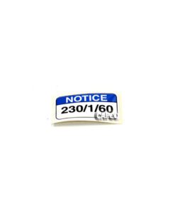 32017451 Ingersoll Rand (OEM)  DECAL, VOLTAGE 230/1/60 W143480                .