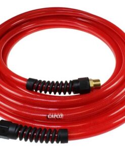 PFE40504TR Flexeel Hose, 1/4" x 50', 1/4" MPT Reusable Strain Relief Fittings, Transparent Red