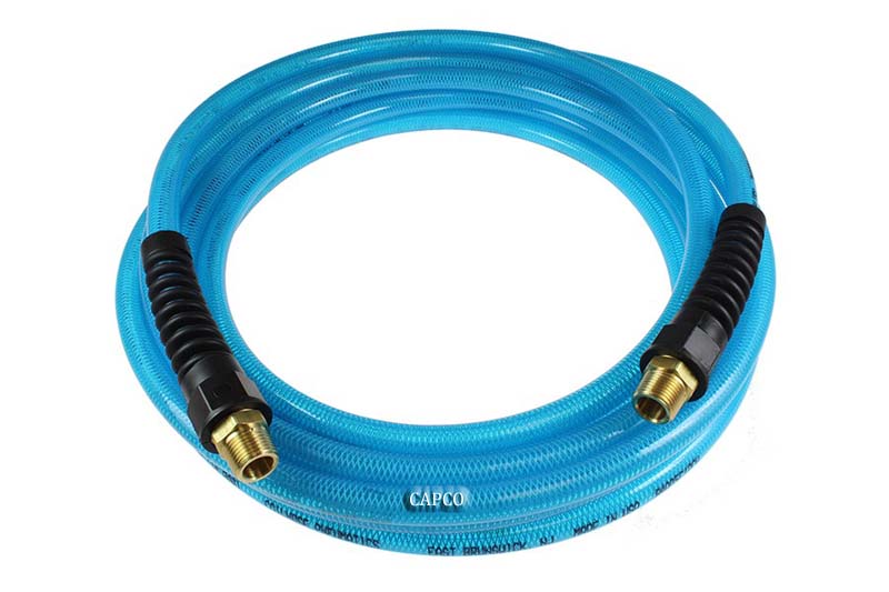 PFE60504T Flexeel Hose, 3/8 ID x 50, 1/4 MPT, Transparent Blue