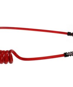 PUE38-25B-TR Flexeel Coil, 3/8" x 25', 3/8" NPT Swivel Strain Relief Fittings, Transparent Red